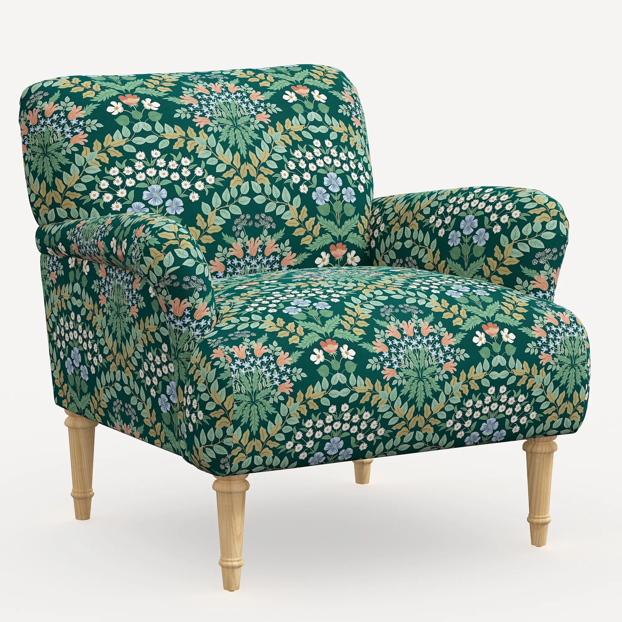 9405NATRPCBREMRLCB Rifle Paper Co. Bristol Bramble Emerald Accent Chair-1