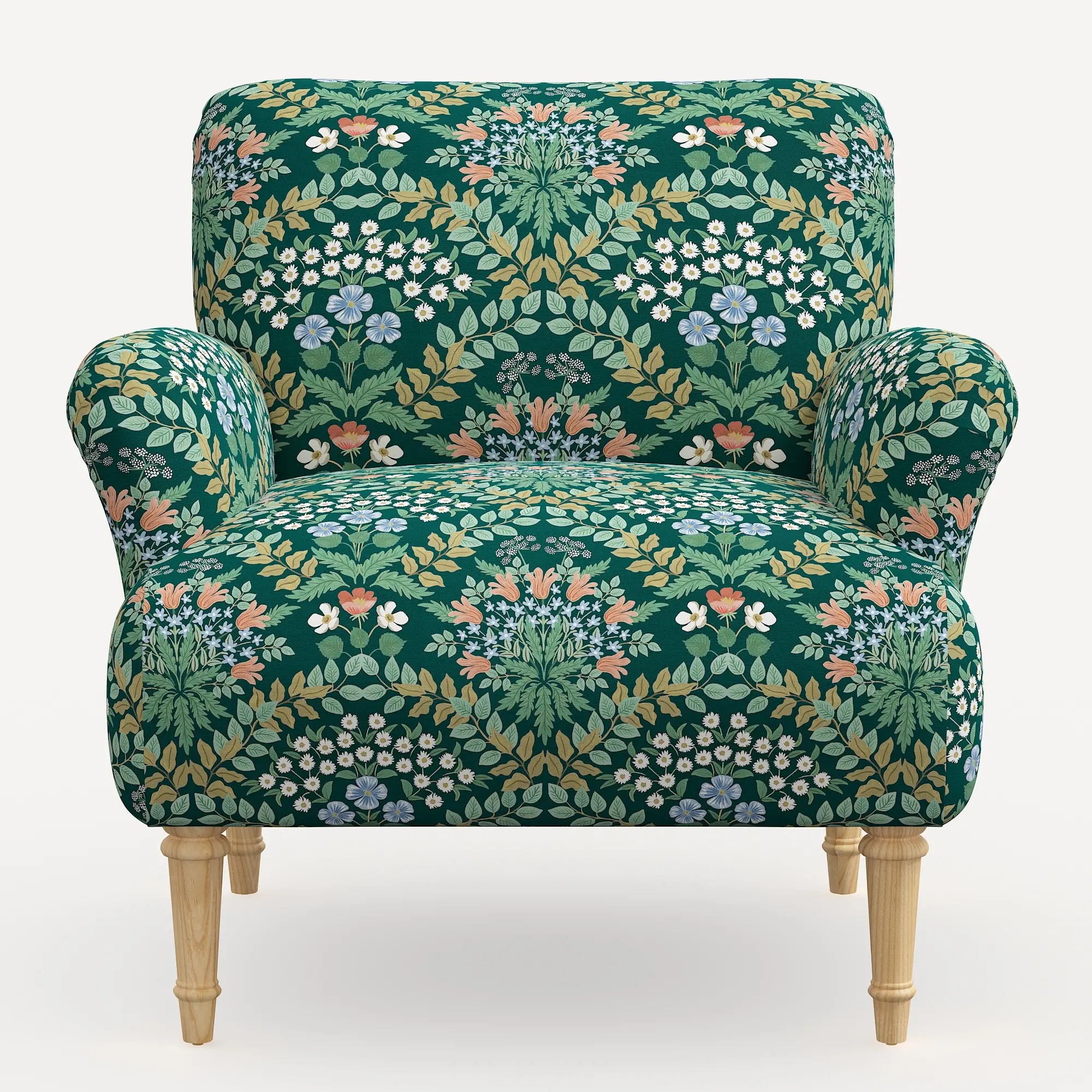 9405NATRPCBREMRLCB Rifle Paper Co. Bristol Bramble Emerald Accent Chair-2