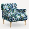 9405NATRPCGRPRBLULCB Rifle Paper Co. Bristol Garden Party Blue Accent Chair