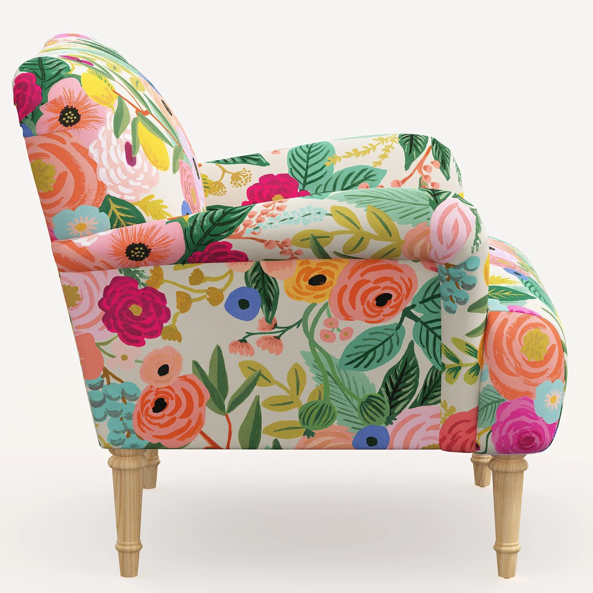 9405NATRPCGRPRTLCB Rifle Paper Co. Bristol Garden Party Pink Accent Chair-3