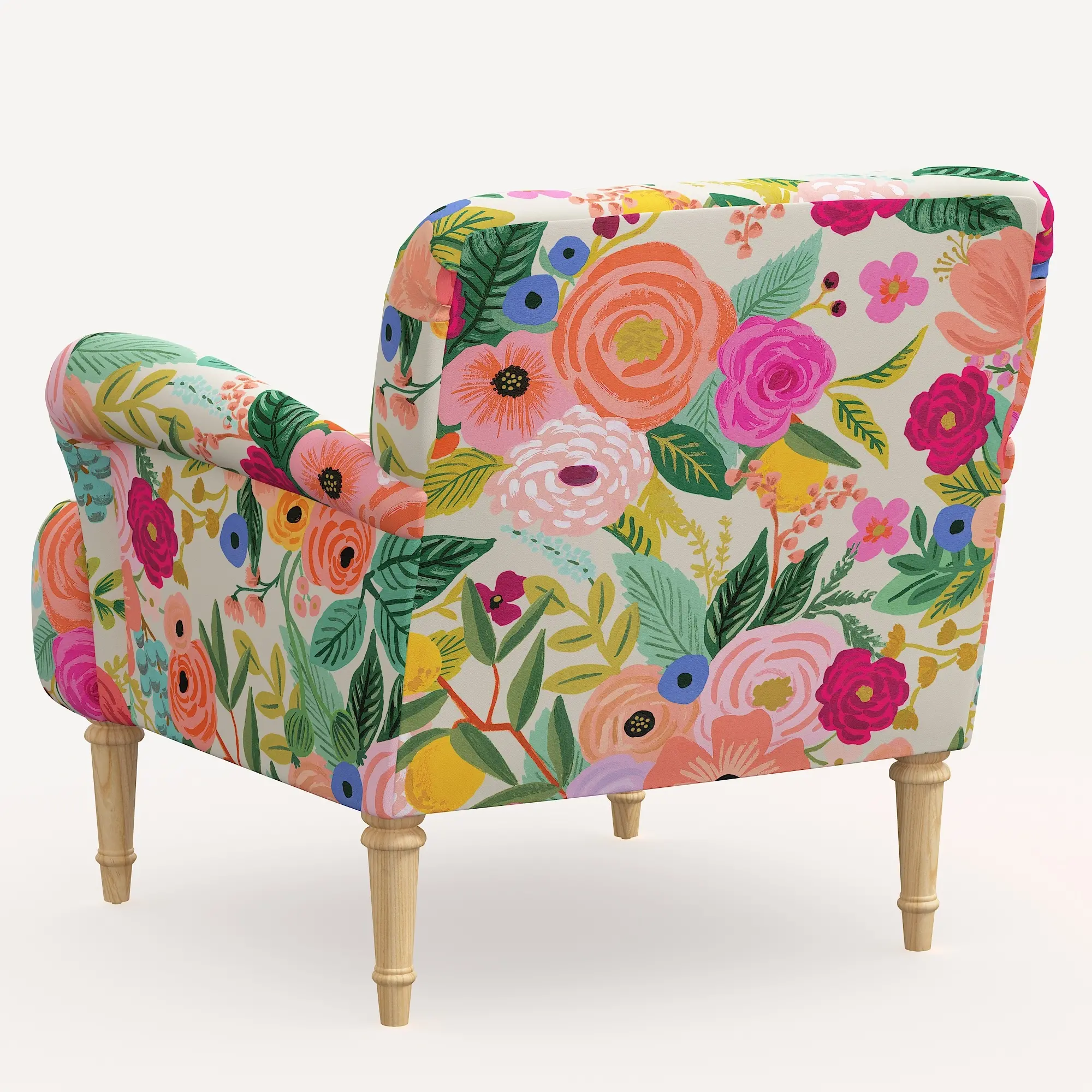 9405NATRPCGRPRTLCB Rifle Paper Co. Bristol Garden Party Pink Accent Chair-4