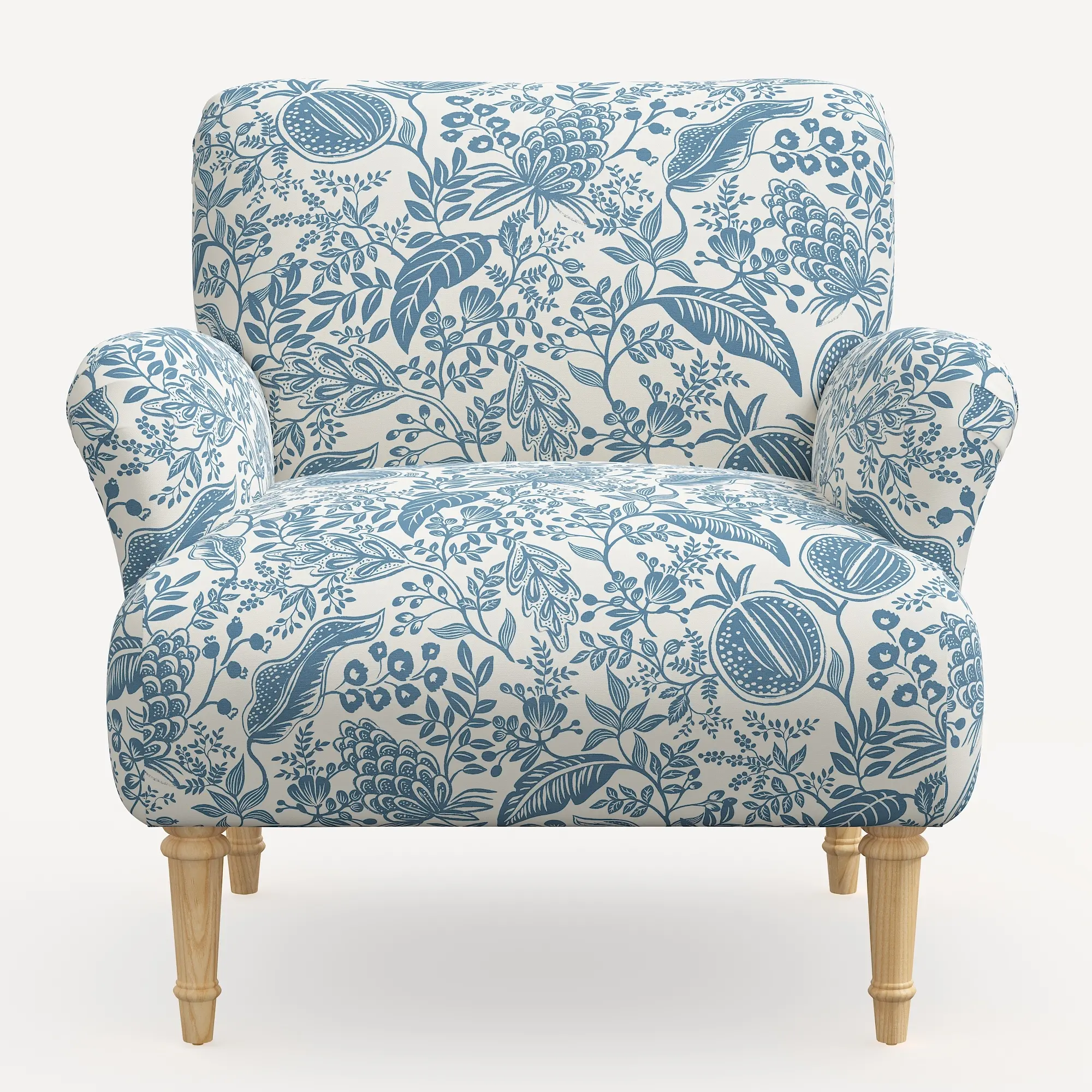 9405NATRPCPMBLULCB Rifle Paper Co. Bristol Blue Pomegranate Accent Chair-2