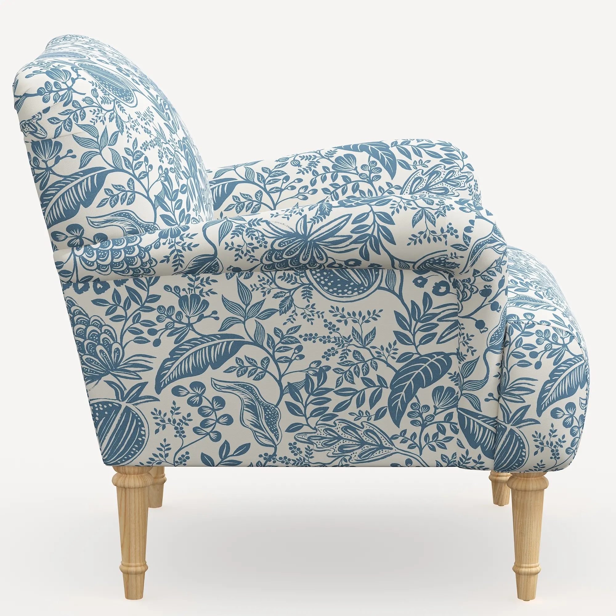9405NATRPCPMBLULCB Rifle Paper Co. Bristol Blue Pomegranate Accent Chair-3
