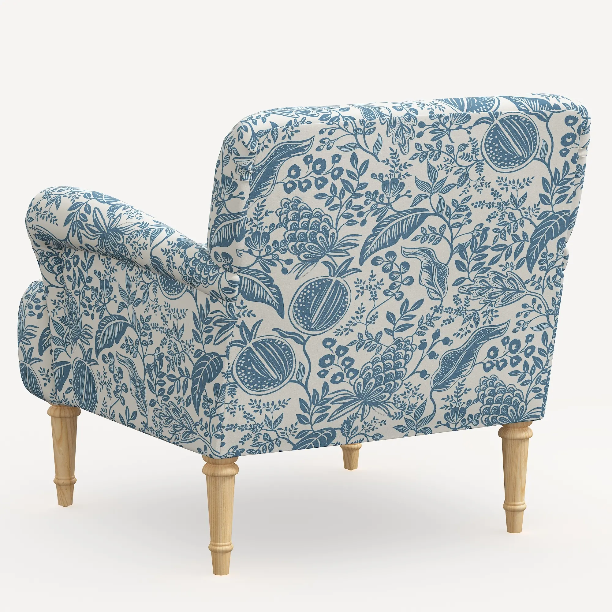 9405NATRPCPMBLULCB Rifle Paper Co. Bristol Blue Pomegranate Accent Chair-4