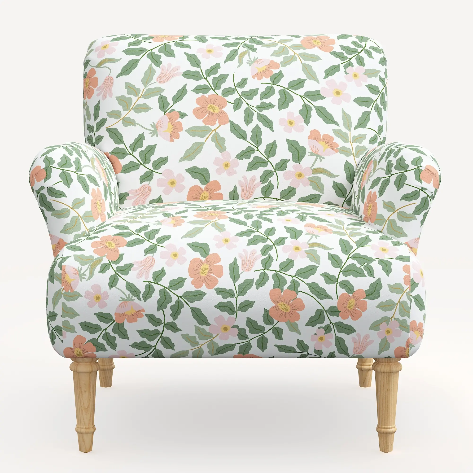 9405NATRPCPRBLSCRMLCB Rifle Paper Co. Bristol Primrose Blush Accent Chair-2