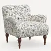 9305RPCAVBLKCRMLCB Rifle Paper Co. Bristol Aviary Cream & Black Accent Chair
