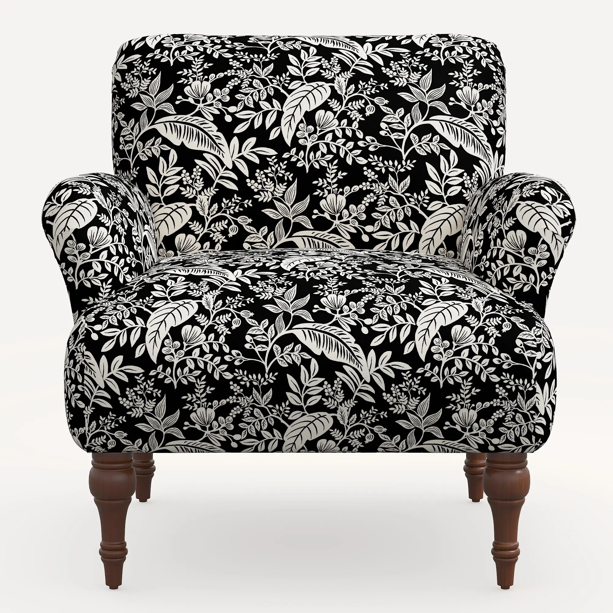 9305RPCCNBLCRMLCB Rifle Paper Co. Bristol Canopy Black & Cream Accent Chair-2