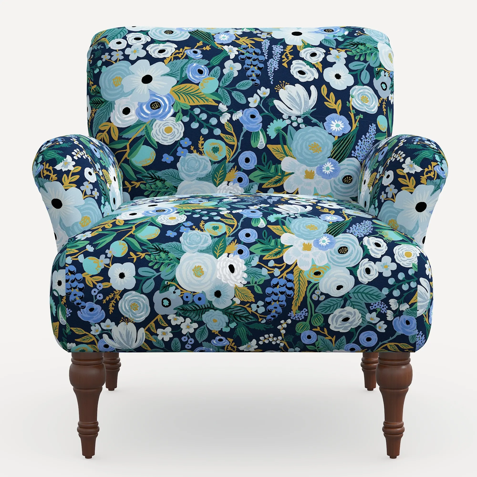 9305RPCGRPRBLULCB Rifle Paper Co. Bristol Blue Garden Party Accent Chair-2