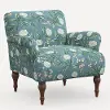 9305RPCPNEMRLCB Rifle Paper Co. Bristol Emerald Peonies Accent Chair