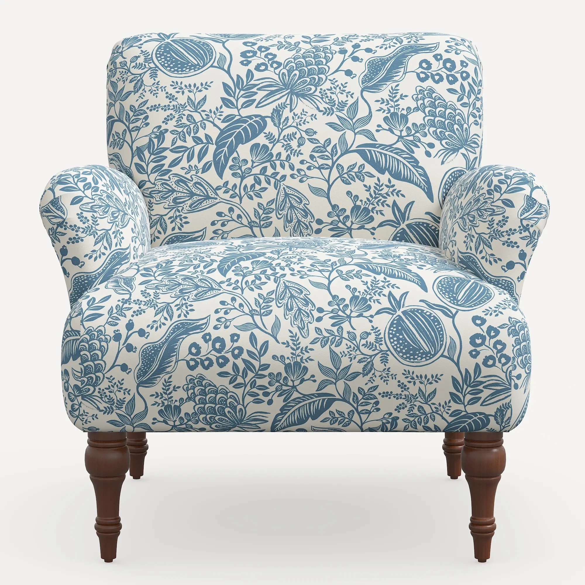9305RPCPMBLULCB Rifle Paper Co. Bristol Blue Pomegranate Accent Chair-2