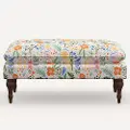 2425RPCMRMLTLCB Rifle Paper Co. Flora Multi Color Floral Pillowtop Bench