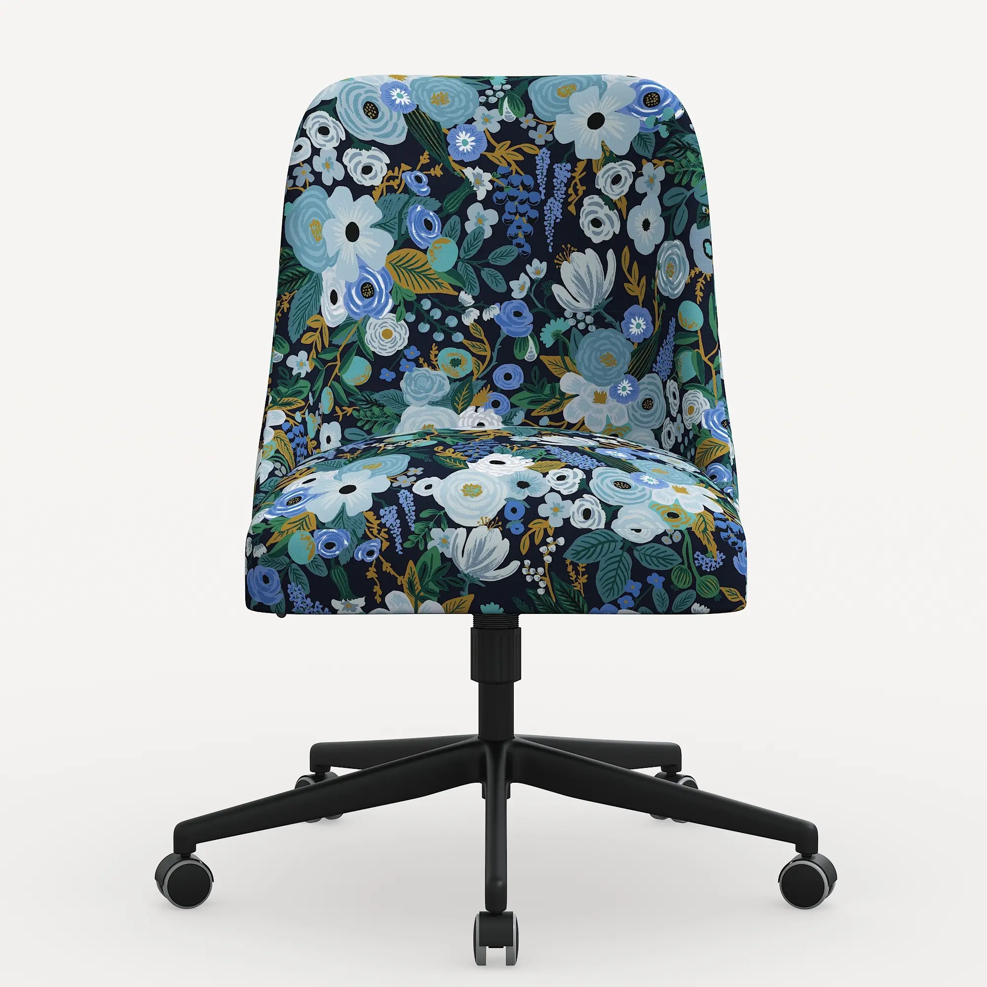 84-9RPCGRPRBLULCB Rifle Paper Co. Oxford Garden Party Blue Office Chair-4