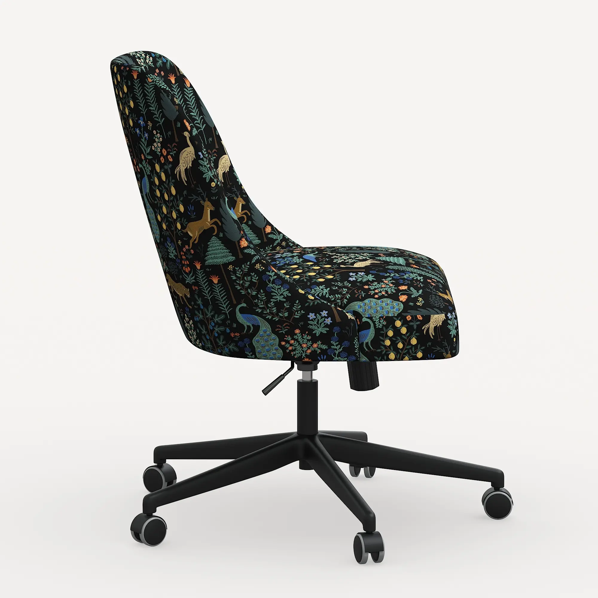 84-9RPCMNBLKLCB Rifle Paper Co. Oxford Menagerie Black Office Chair-2