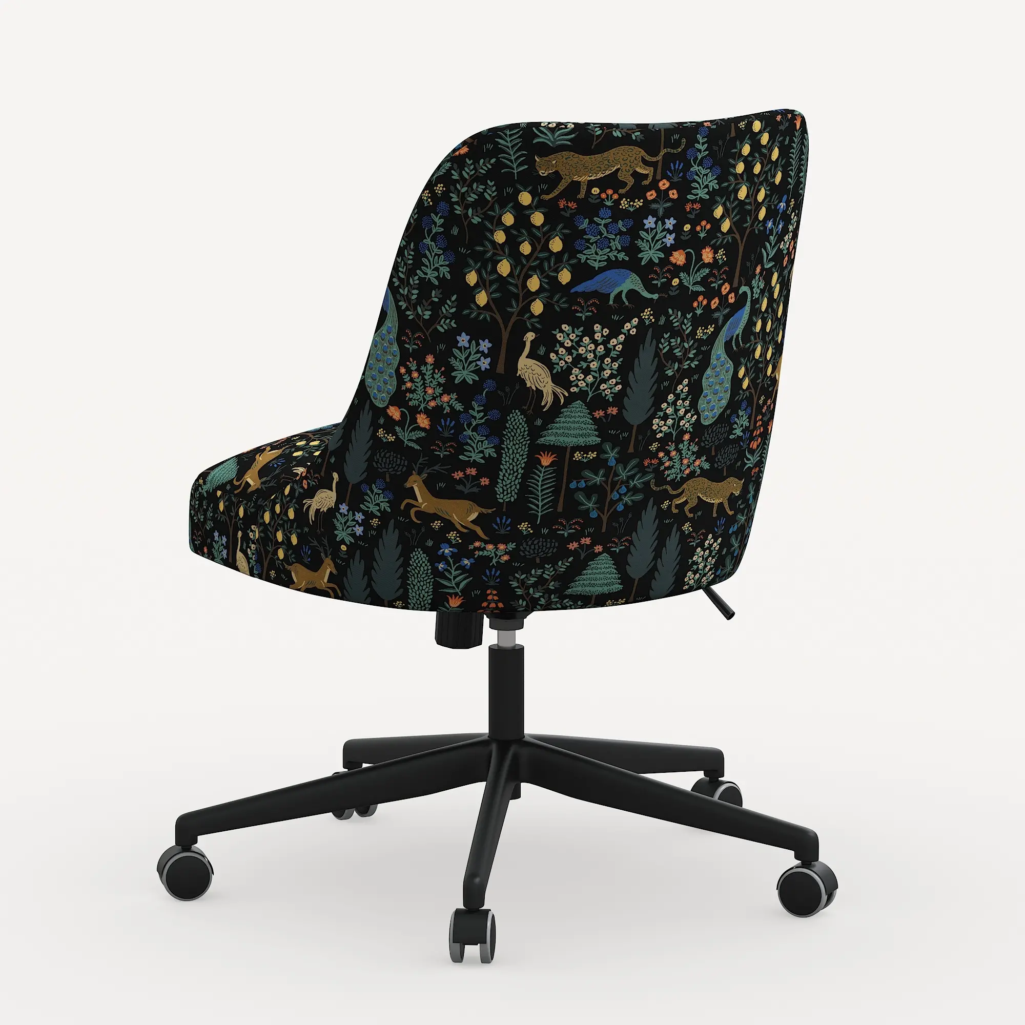84-9RPCMNBLKLCB Rifle Paper Co. Oxford Menagerie Black Office Chair-3