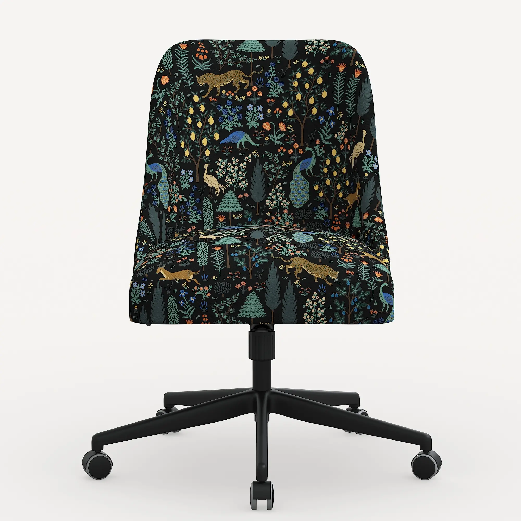84-9RPCMNBLKLCB Rifle Paper Co. Oxford Menagerie Black Office Chair-4