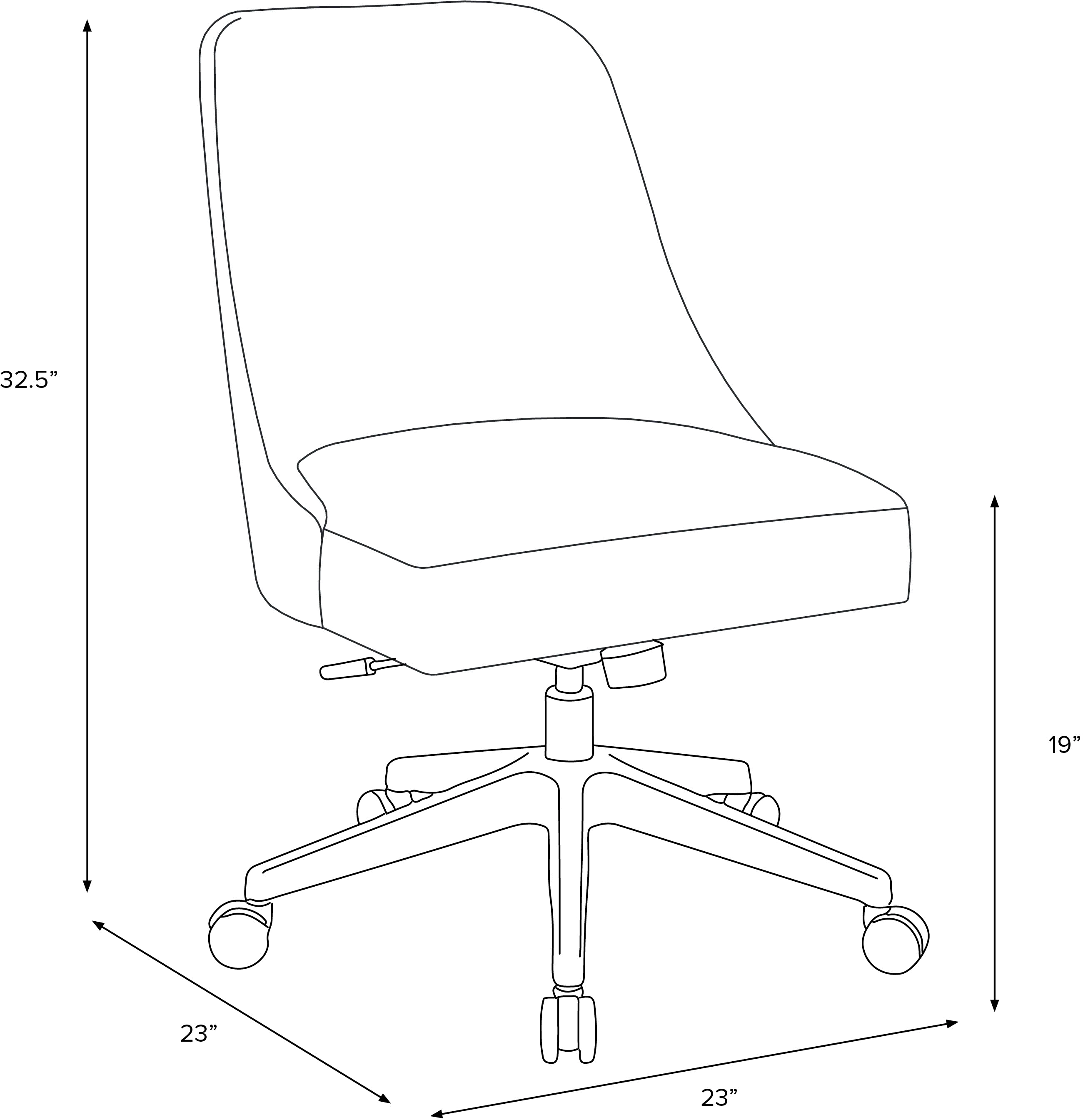 84-9RPCMNBLKLCB Rifle Paper Co. Oxford Menagerie Black Office Chair-5