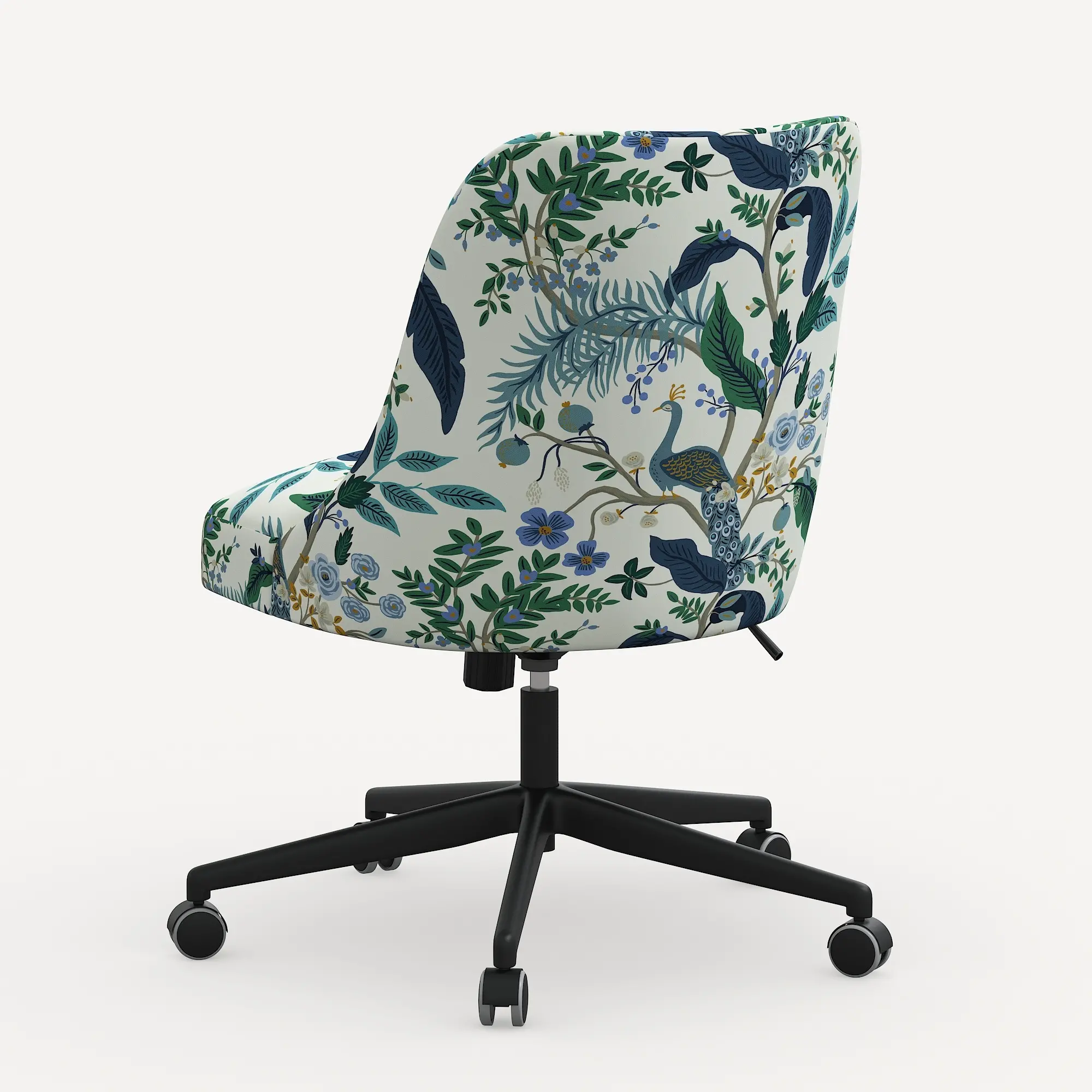 84-9RPCPCBLWHLCB Rifle Paper Co. Oxford Blue Peacock Office Chair-3