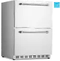 NCR040SS00 NewAir 24 4.0 cu ft Dual Drawer Wine and Beverage Fridge - Stainless Steel