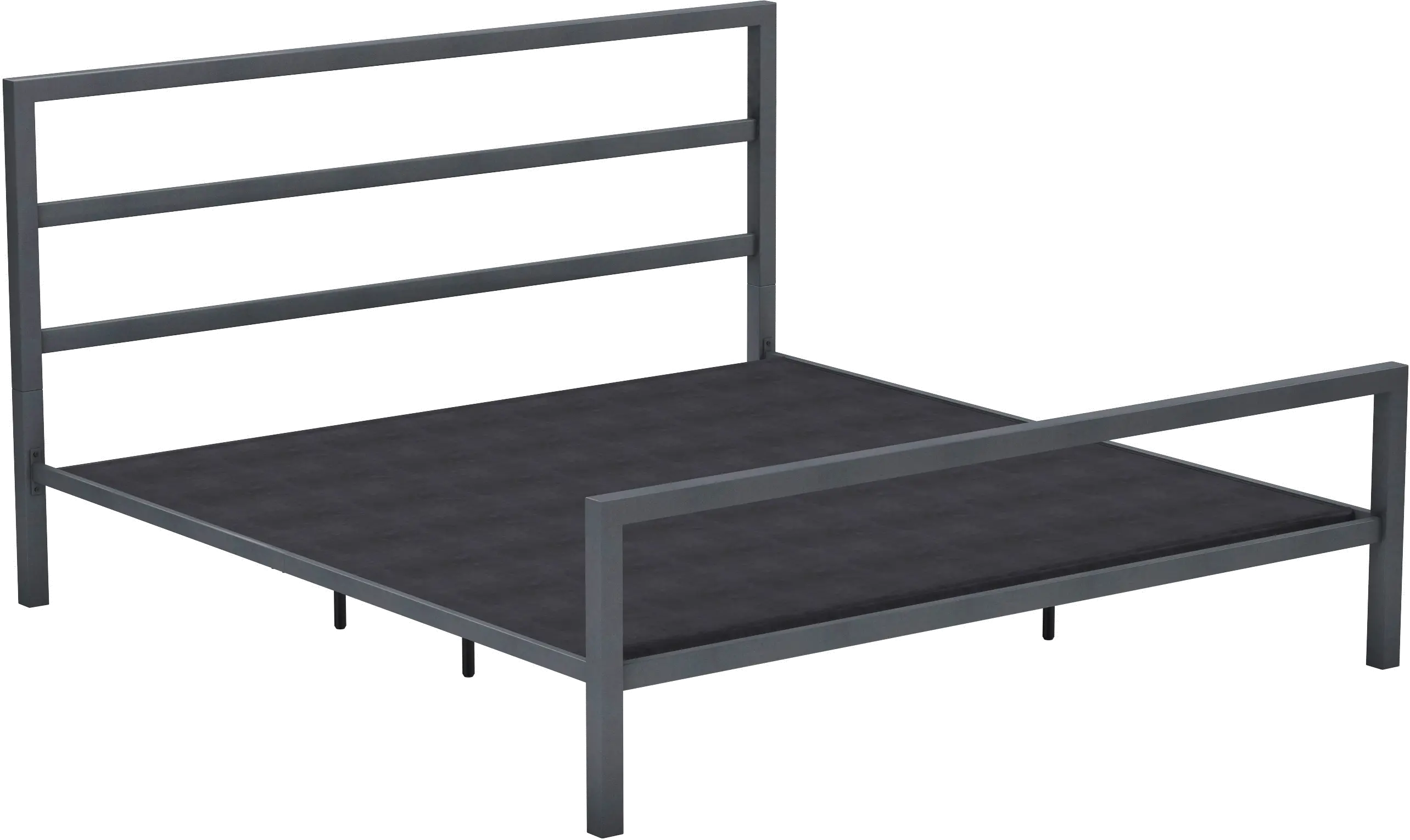 Alastair Graphite Gray King Metal Bed-3