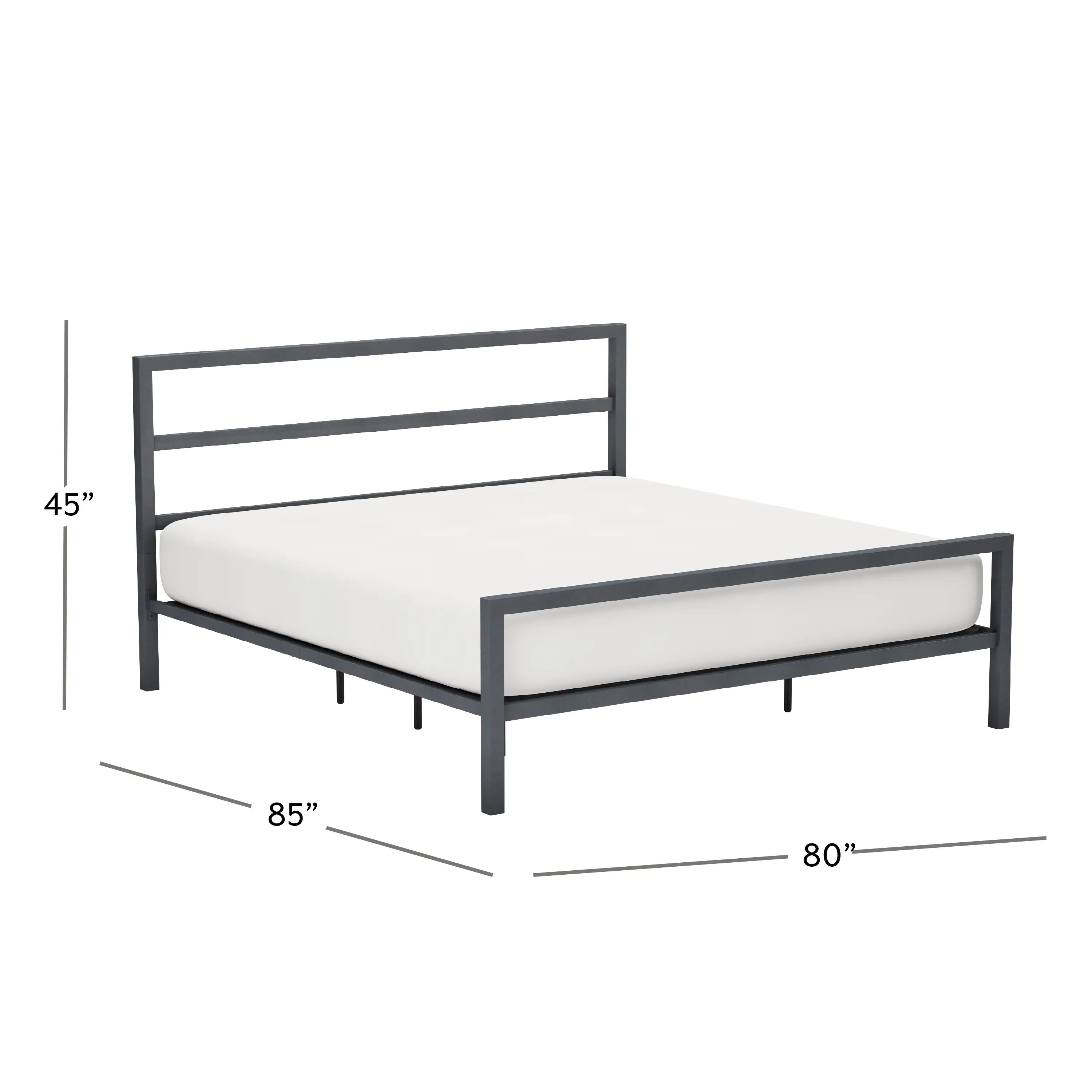 Alastair Graphite Gray King Metal Bed-7