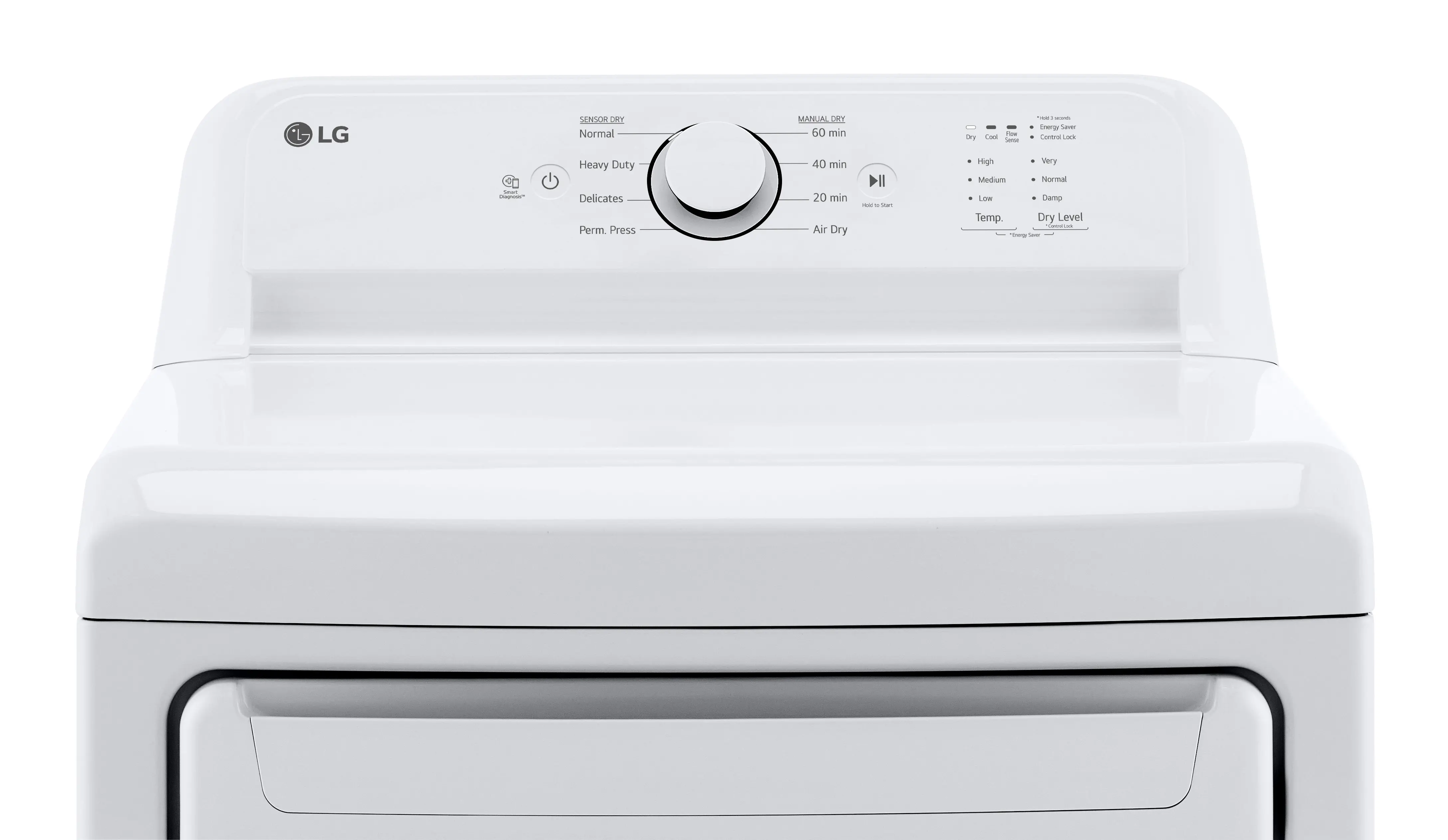 DLE6100W LG 7.4 cu ft Electric Dryer - White 6100-6