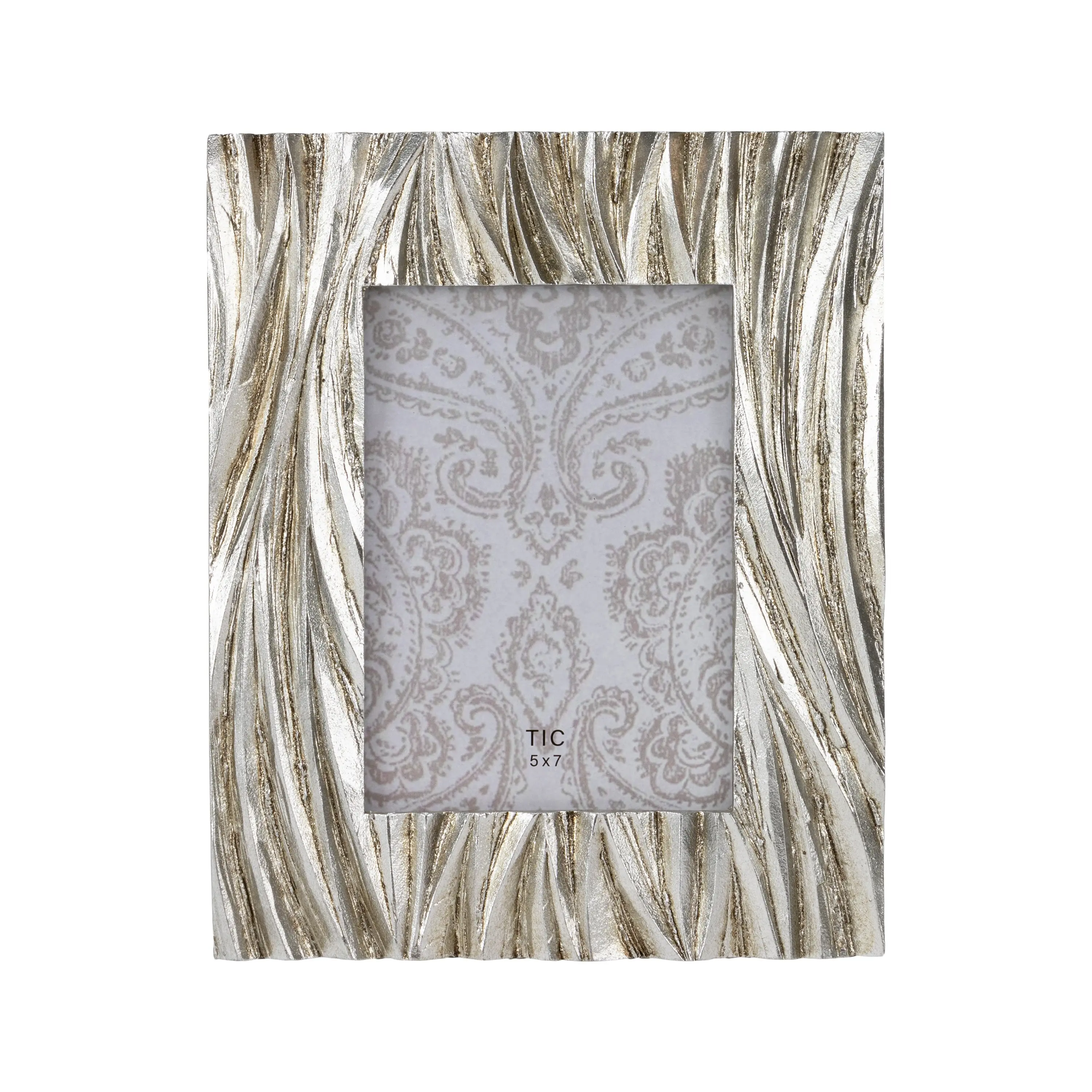 5x7 Gray Metal Swirl Picture Frame-1