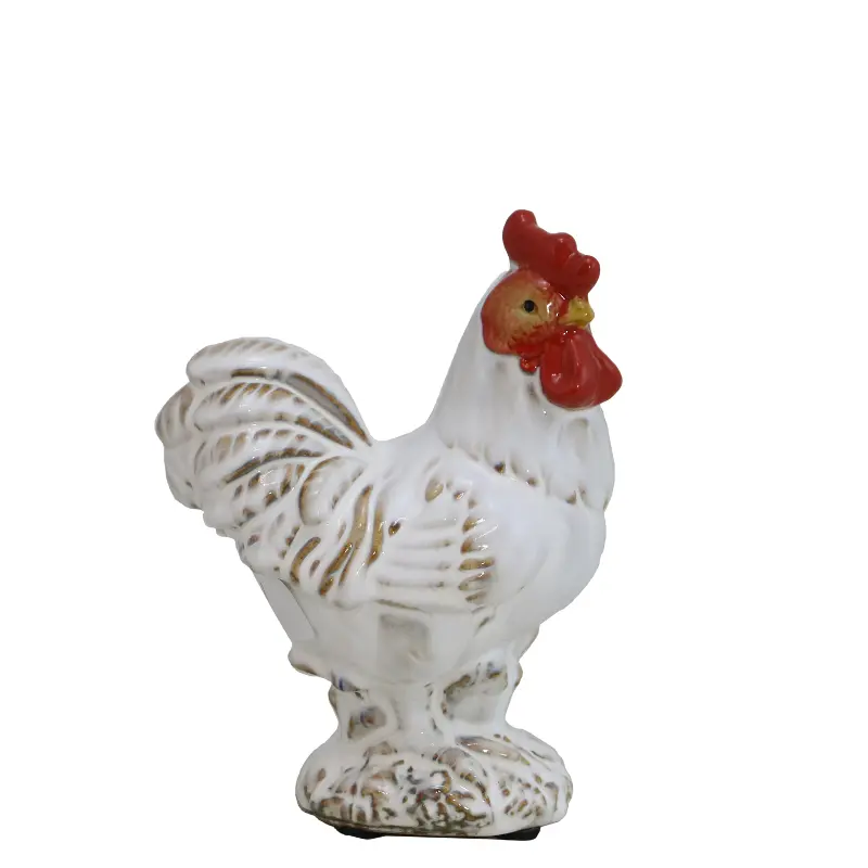 Quinn Small White Rooster Figurine