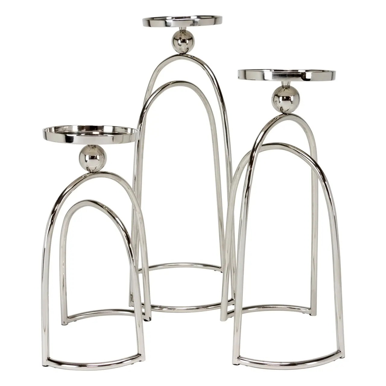 Landers Large Silver Candle Holder-1