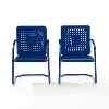 CO1025-NV Bates Navy Gloss Patio Metal Chairs, Set of 2