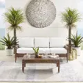 KO70190BR-CR Capella Brown Wicker Patio Sofa and Table Set