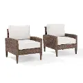 CO7168-BR Capella Brown Wicker Patio Armchairs, Set of 2