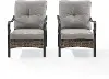 CO6251MB-TE Dahlia Gray and Wicker Patio Armchairs, Set of 2