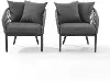 CO7331MB-CL Dover Gray Rope Patio Armchairs, Set of 2