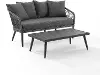 CO7330MB-CL Dover Gray Rope Patio Loveseat and Table Set