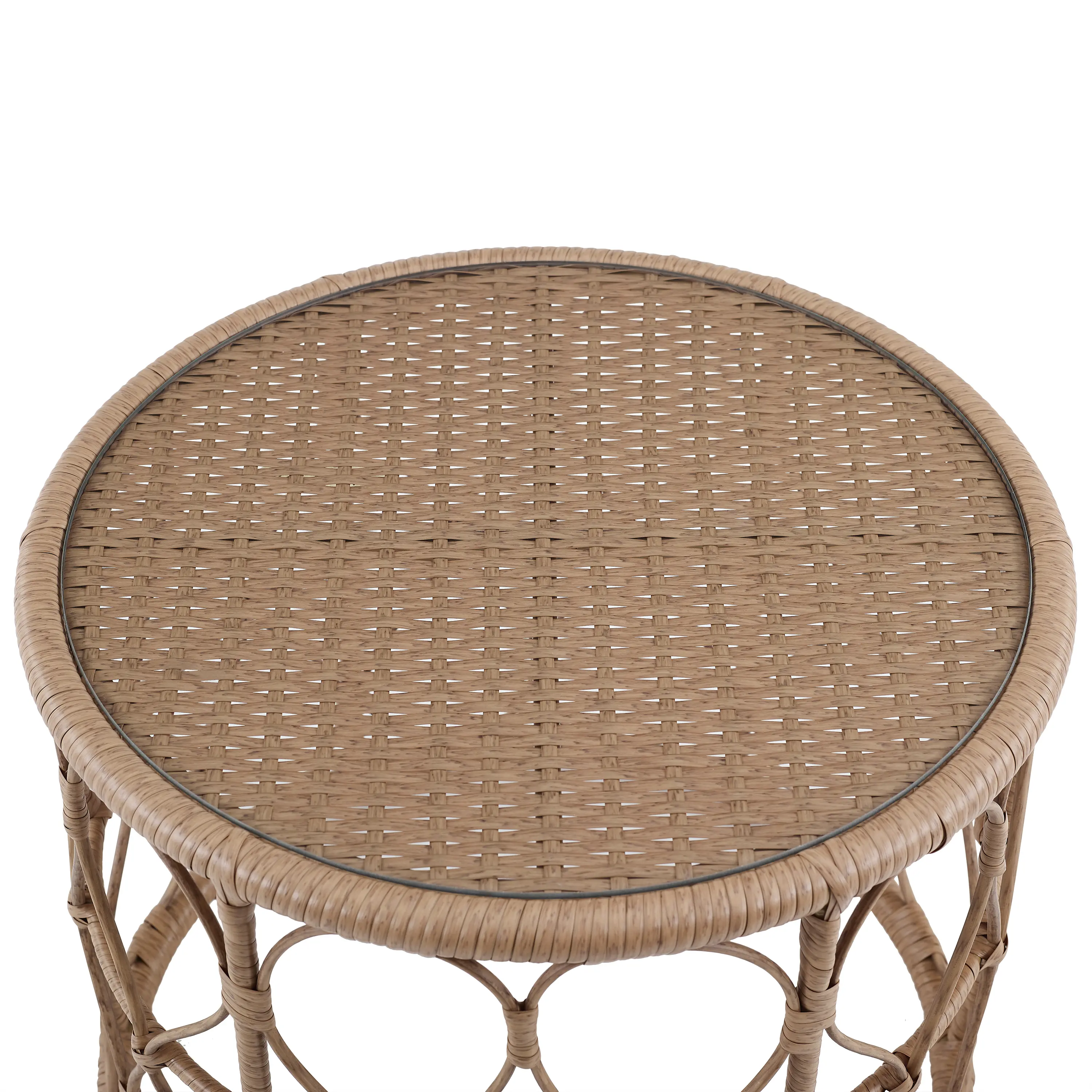 CO7371NA-CR Juniper Outdoor Wicker Loveseat and Coffee Table-10