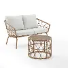 CO7371NA-CR Juniper Outdoor Wicker Loveseat and Coffee Table