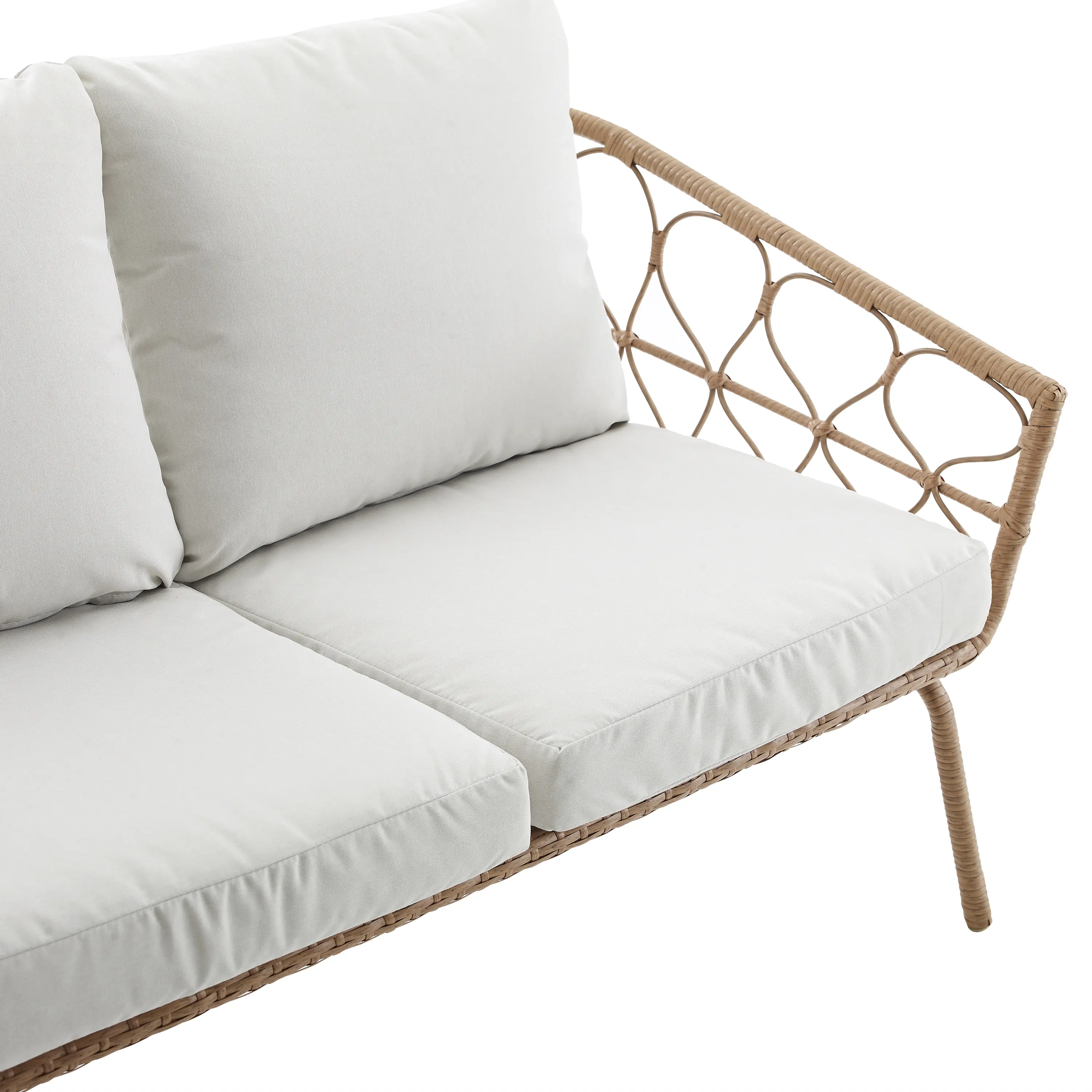 CO7371NA-CR Juniper Outdoor Wicker Loveseat and Coffee Table-6