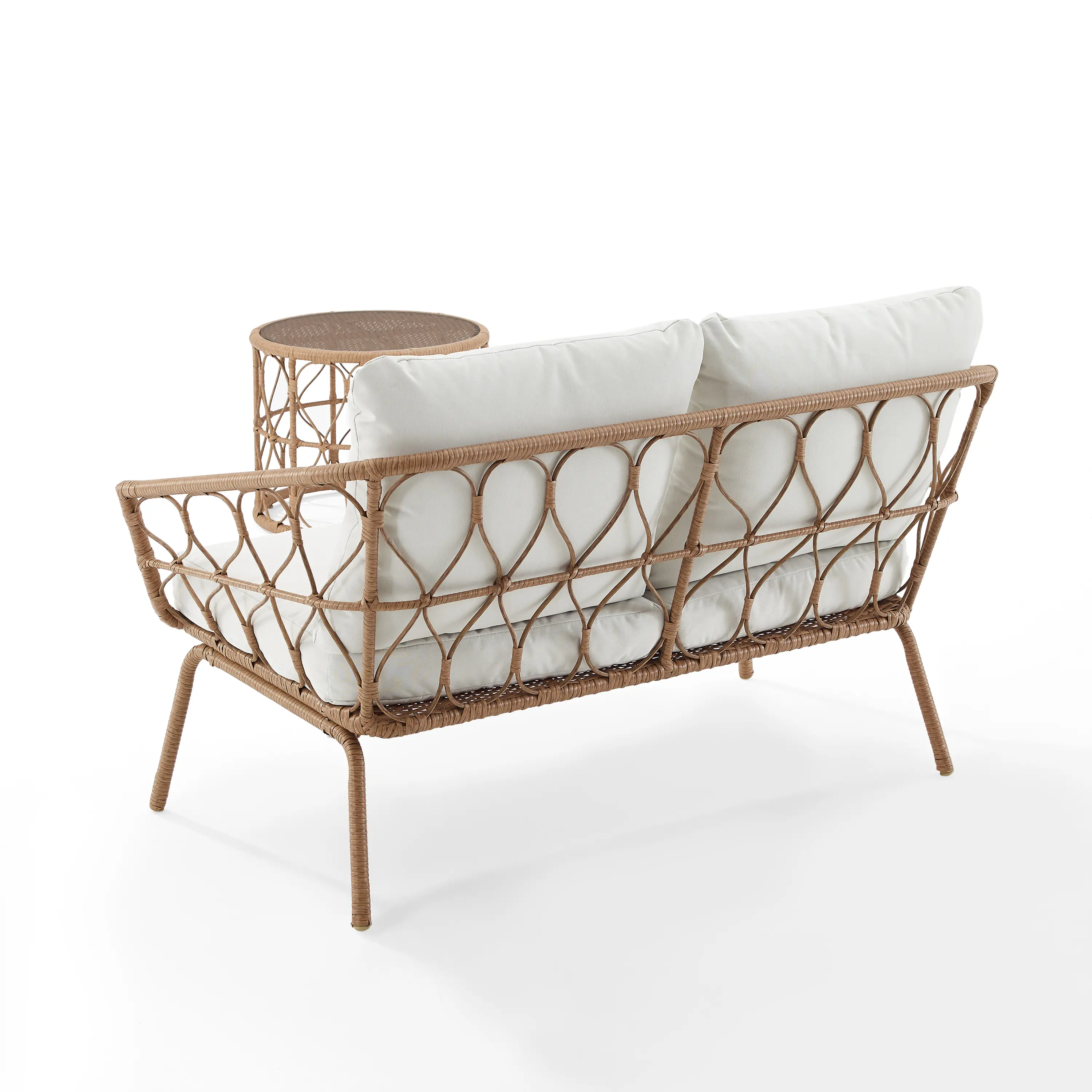 CO7371NA-CR Juniper Outdoor Wicker Loveseat and Coffee Table-7