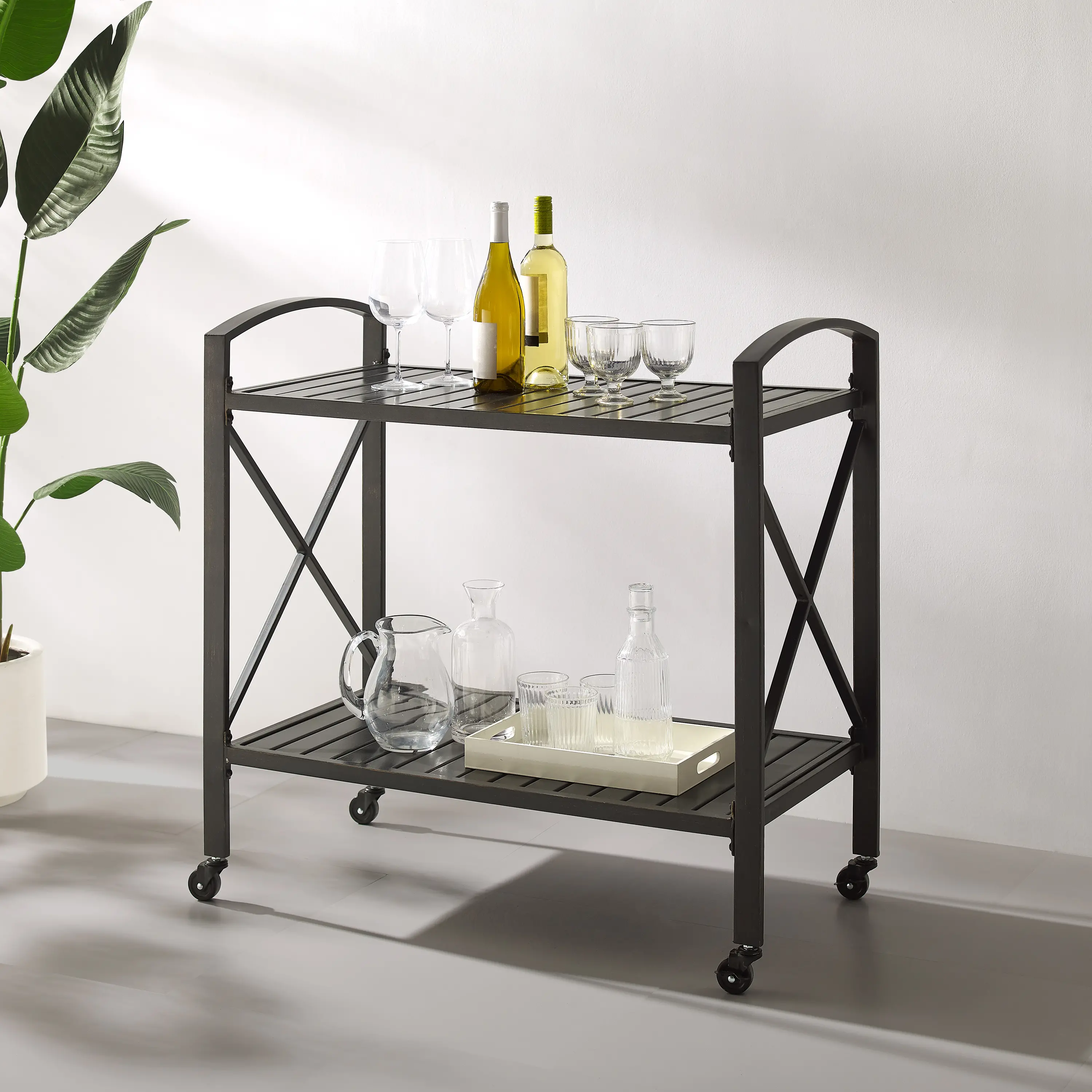 CO7390-BZ Kaplan Outdoor Metal Bar Cart-1