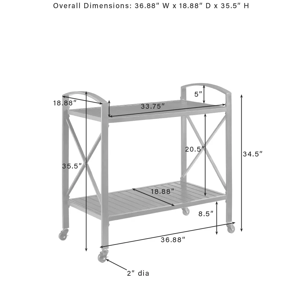 CO7390-BZ Kaplan Outdoor Metal Bar Cart-7