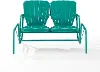CO1032-TU Ridgeland Turquoise Outdoor Metal Loveseat Glider