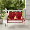CO1032-RE Ridgeland Red Outdoor Metal Loveseat Glider