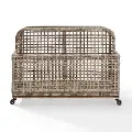 CO7308BR-GY Ridley Outdoor Wicker And Metal Pool Storage Caddy