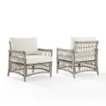 KO70434DW-CR Thatcher 2 Piece Off-White Outdoor Wicker Armchair Set