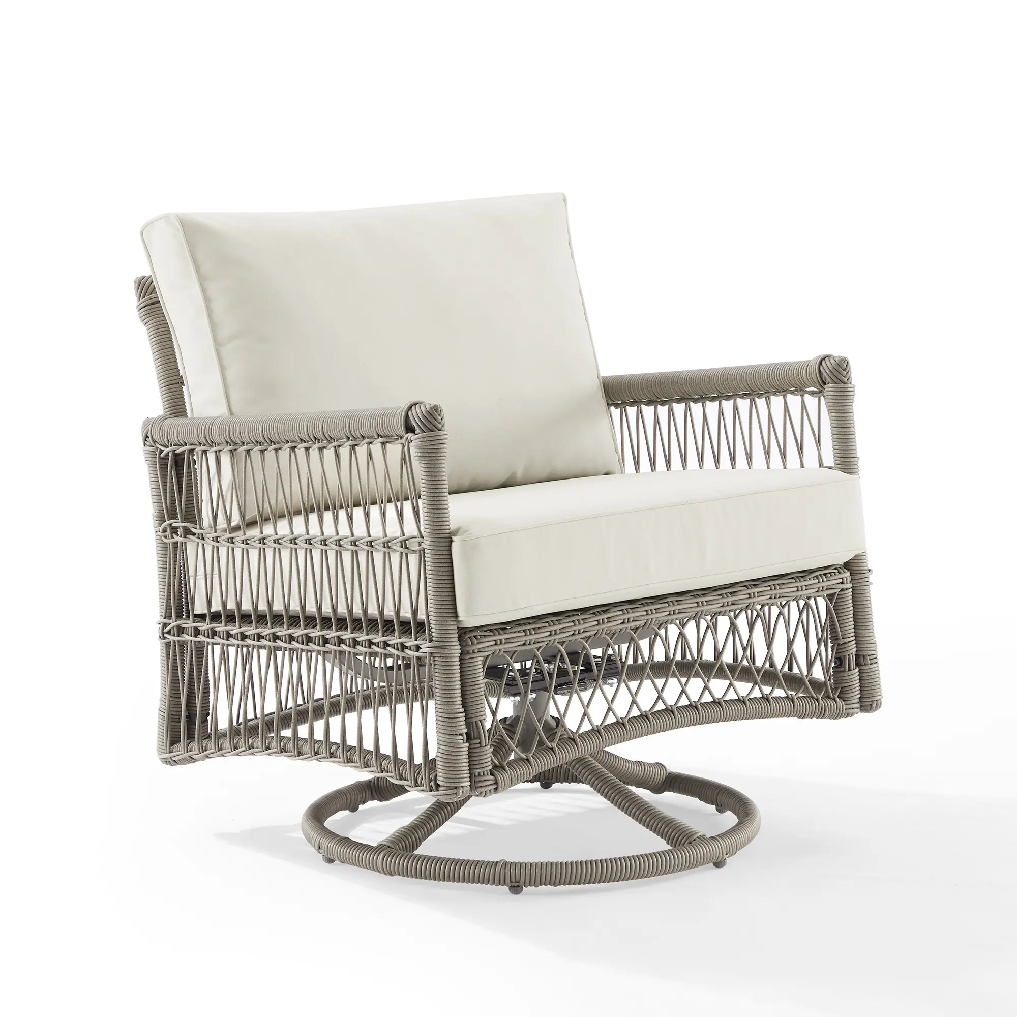 KO70431DW-CR Thatcher Beige Outdoor Wicker Swivel Rocker Chair-1