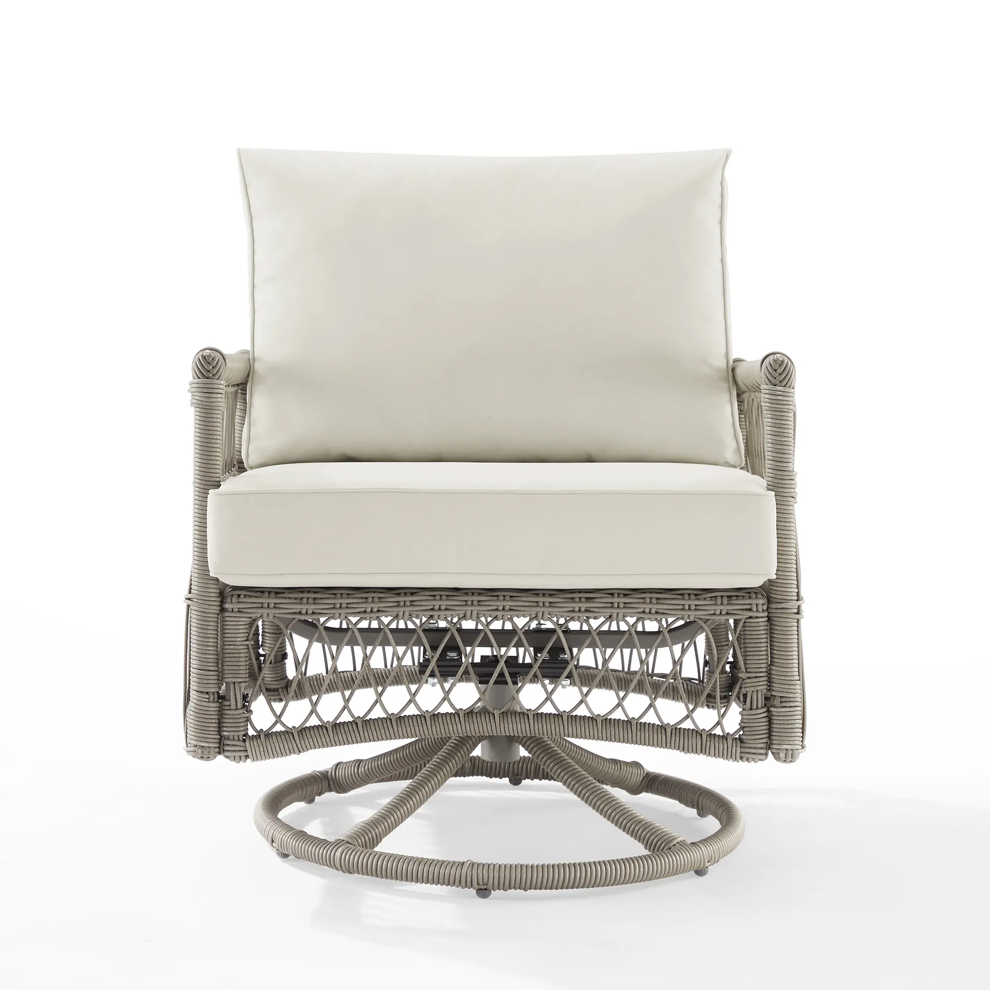 KO70431DW-CR Thatcher Beige Outdoor Wicker Swivel Rocker Chair-3