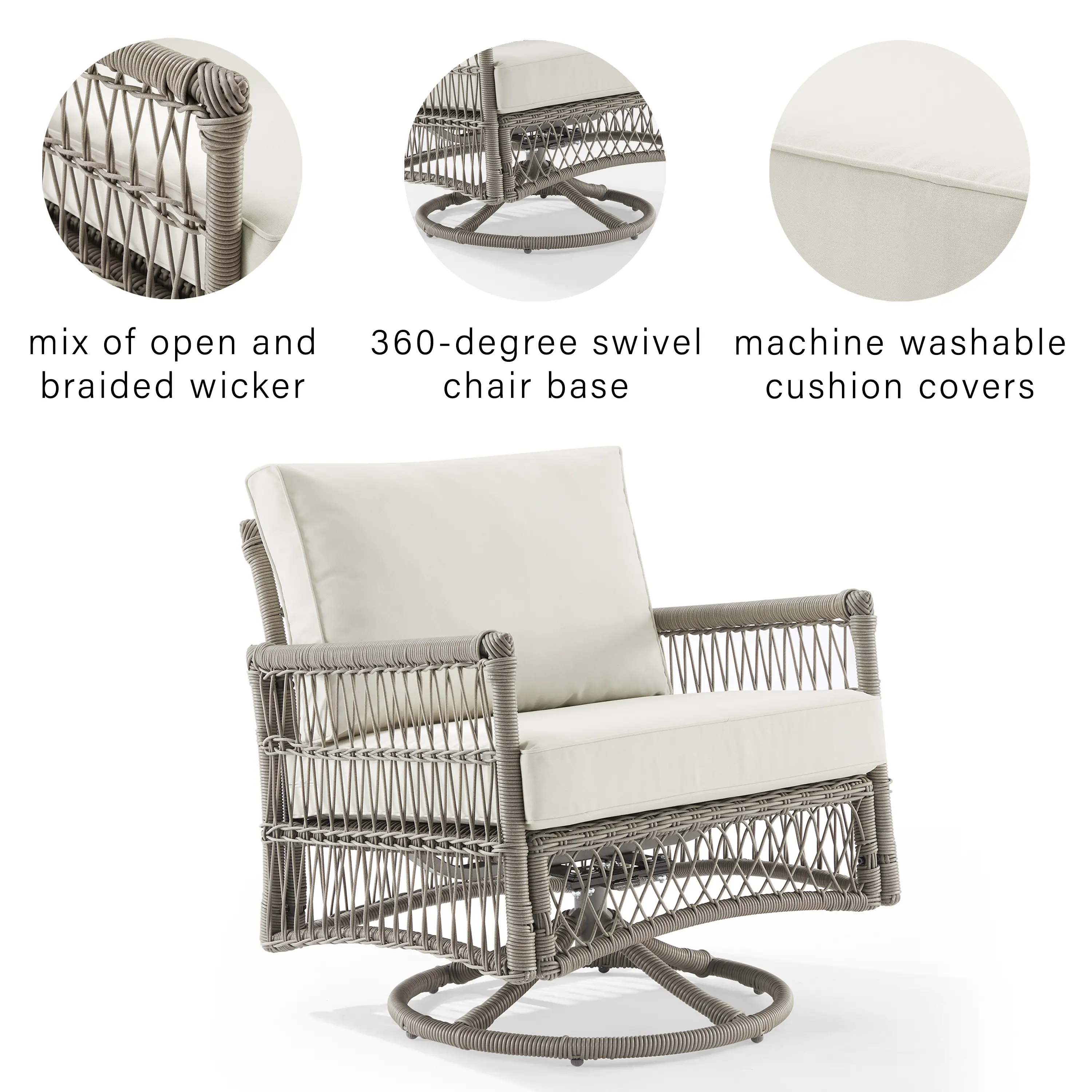 KO70431DW-CR Thatcher Beige Outdoor Wicker Swivel Rocker Chair-5
