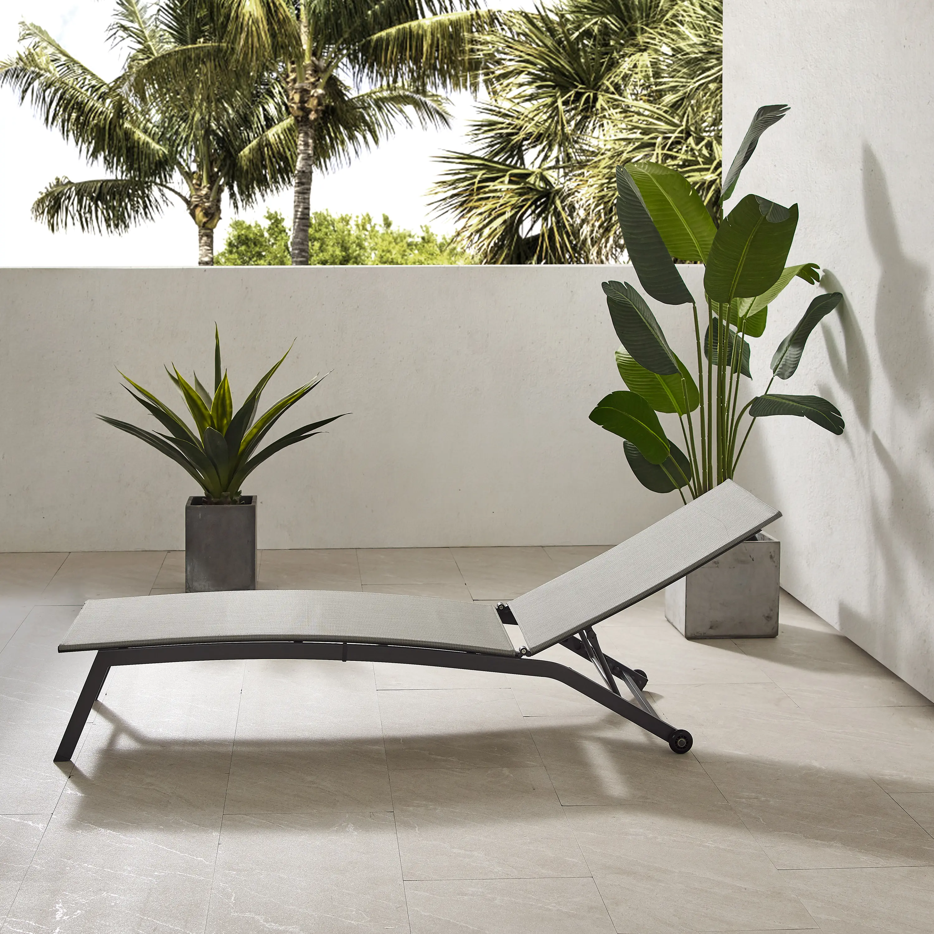 CO6310MB-LG Weaver Gray Outdoor Sling Chaise Lounge-2