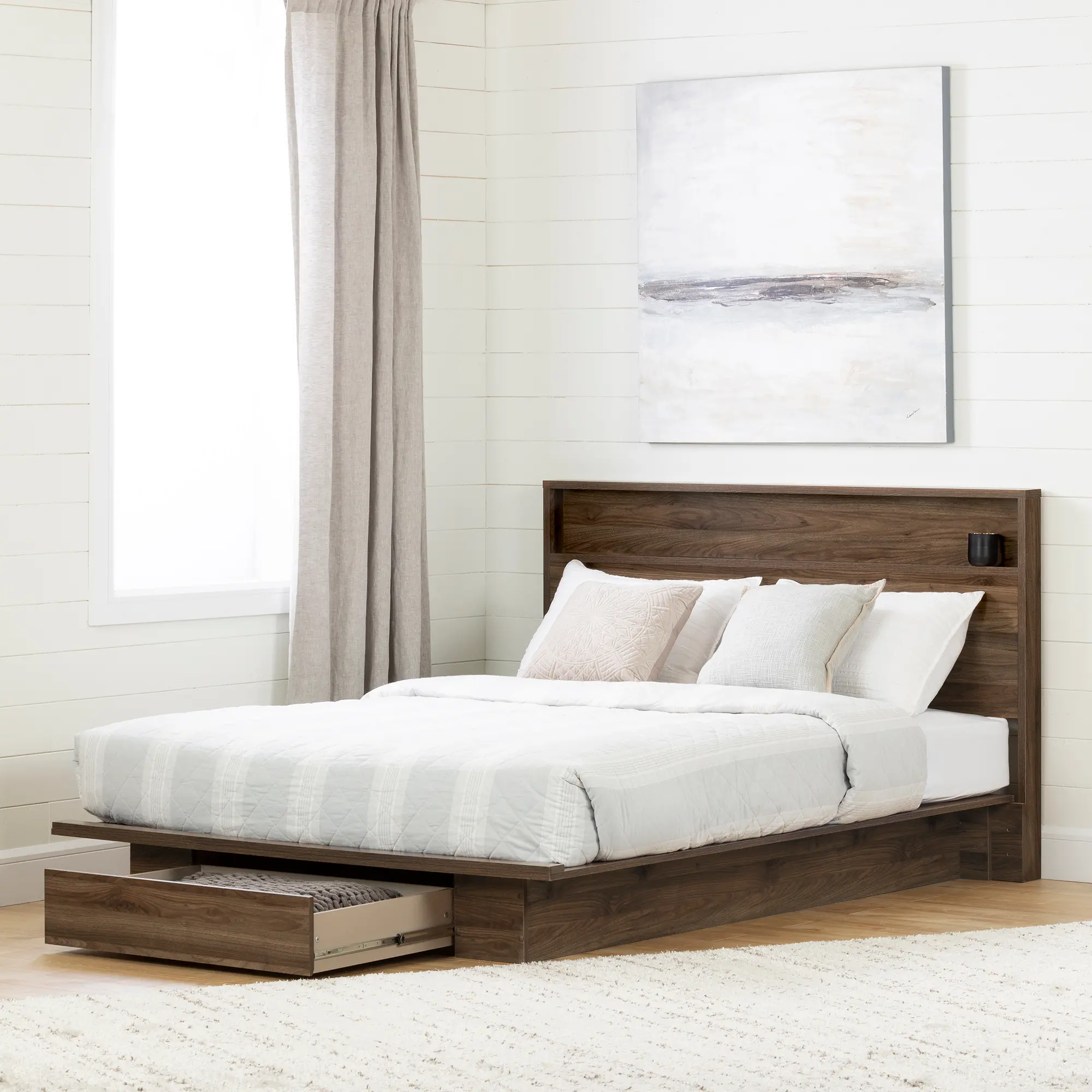 15475 Tao Natural Walnut Full/Queen Bed & Headboard Set-2