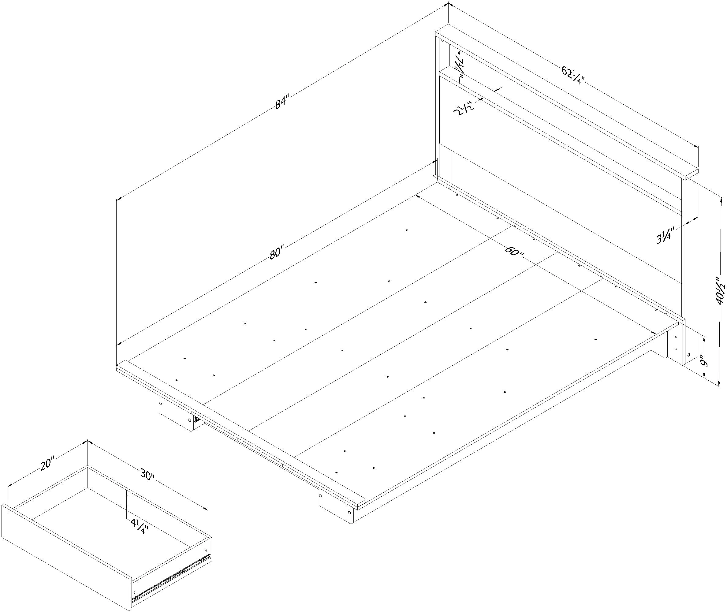 15475 Tao Natural Walnut Full/Queen Bed & Headboard Set-6